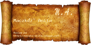 Maczkó Anita névjegykártya