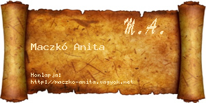 Maczkó Anita névjegykártya