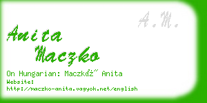 anita maczko business card